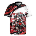 Personalised St Kilda Saints Fan Pride Rugby Jersey Crusader Mascot Graphic Art With Melbourne City Skyline