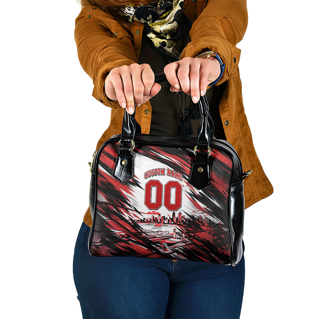 Personalised St Kilda Saints Fan Pride Shoulder Handbag Crusader Mascot Graphic Art With Melbourne City Skyline