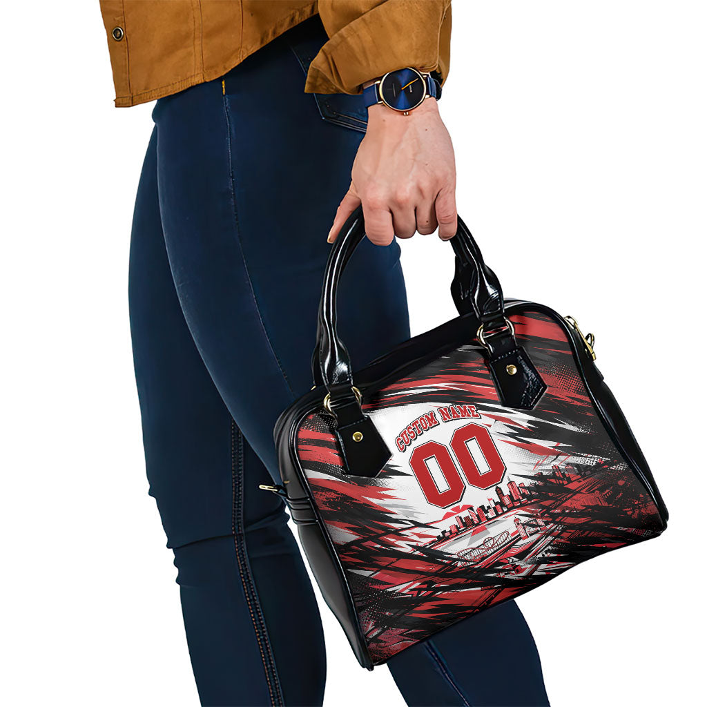 Personalised St Kilda Saints Fan Pride Shoulder Handbag Crusader Mascot Graphic Art With Melbourne City Skyline