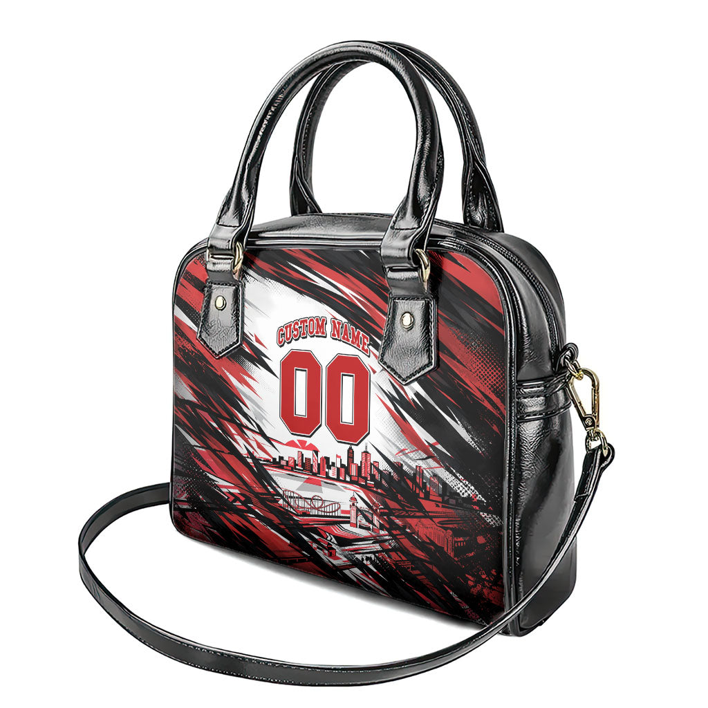 Personalised St Kilda Saints Fan Pride Shoulder Handbag Crusader Mascot Graphic Art With Melbourne City Skyline