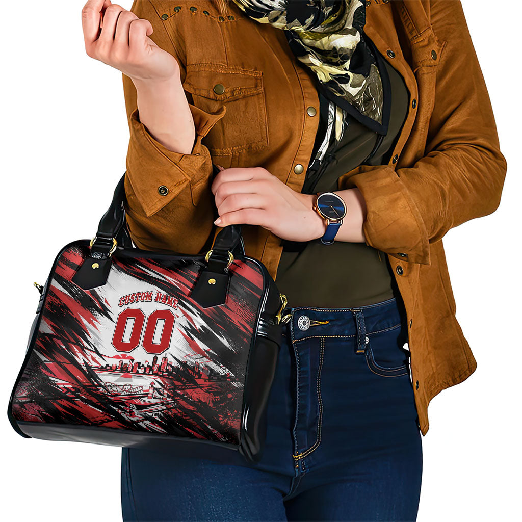 Personalised St Kilda Saints Fan Pride Shoulder Handbag Crusader Mascot Graphic Art With Melbourne City Skyline