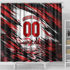 Personalised St Kilda Saints Fan Pride Shower Curtain Crusader Mascot Graphic Art With Melbourne City Skyline