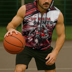 Personalised St Kilda Saints Fan Pride Sleeveless Zip Hoodie Crusader Mascot Graphic Art With Melbourne City Skyline