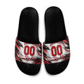 Personalised St Kilda Saints Fan Pride Slide Sandals Crusader Mascot Graphic Art With Melbourne City Skyline