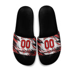 Personalised St Kilda Saints Fan Pride Slide Sandals Crusader Mascot Graphic Art With Melbourne City Skyline