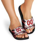 Personalised St Kilda Saints Fan Pride Slide Sandals Crusader Mascot Graphic Art With Melbourne City Skyline