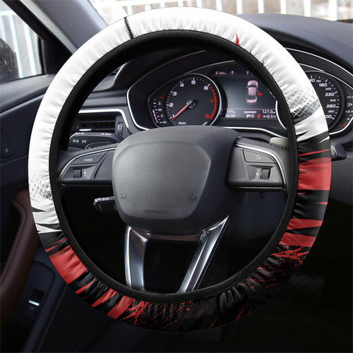 St Kilda Saints Fan Pride Steering Wheel Cover Crusader Mascot Graphic Art With Melbourne City Skyline