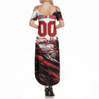 Personalised St Kilda Saints Fan Pride Summer Maxi Dress Crusader Mascot Graphic Art With Melbourne City Skyline