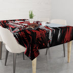 Personalised St Kilda Saints Fan Pride Tablecloth Crusader Mascot Graphic Art With Melbourne City Skyline
