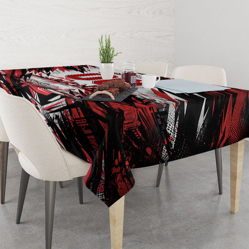 Personalised St Kilda Saints Fan Pride Tablecloth Crusader Mascot Graphic Art With Melbourne City Skyline