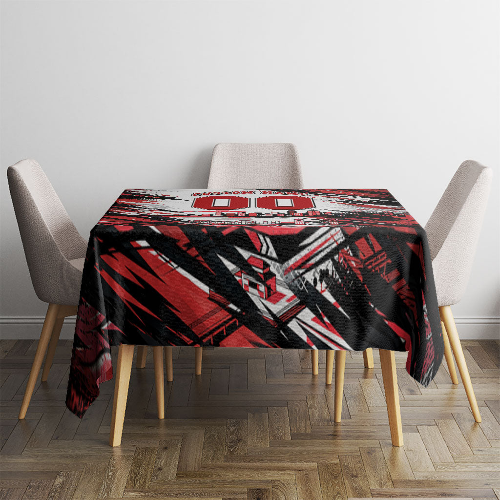 Personalised St Kilda Saints Fan Pride Tablecloth Crusader Mascot Graphic Art With Melbourne City Skyline