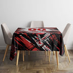 Personalised St Kilda Saints Fan Pride Tablecloth Crusader Mascot Graphic Art With Melbourne City Skyline