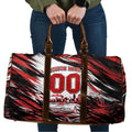 Personalised St Kilda Saints Fan Pride Travel Bag Crusader Mascot Graphic Art With Melbourne City Skyline