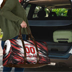 Personalised St Kilda Saints Fan Pride Travel Bag Crusader Mascot Graphic Art With Melbourne City Skyline