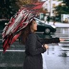 Personalised St Kilda Saints Fan Pride Umbrella Crusader Mascot Graphic Art With Melbourne City Skyline