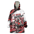 Personalised St Kilda Saints Fan Pride Wearable Blanket Hoodie Crusader Mascot Graphic Art With Melbourne City Skyline
