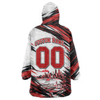 Personalised St Kilda Saints Fan Pride Wearable Blanket Hoodie Crusader Mascot Graphic Art With Melbourne City Skyline