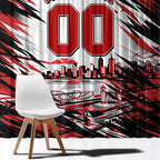 Personalised St Kilda Saints Fan Pride Window Curtain Crusader Mascot Graphic Art With Melbourne City Skyline