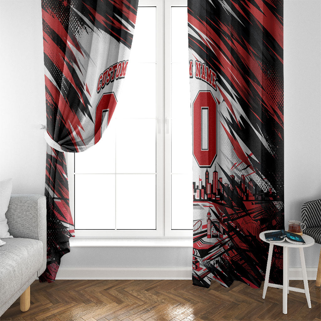 Personalised St Kilda Saints Fan Pride Window Curtain Crusader Mascot Graphic Art With Melbourne City Skyline