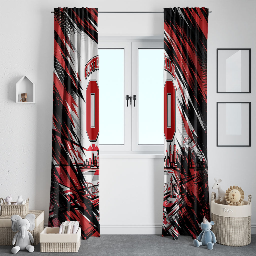 Personalised St Kilda Saints Fan Pride Window Curtain Crusader Mascot Graphic Art With Melbourne City Skyline