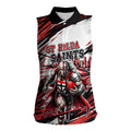 Personalised St Kilda Saints Fan Pride Women Sleeveless Polo Shirt Crusader Mascot Graphic Art With Melbourne City Skyline