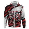 Personalised St Kilda Saints Fan Pride Zip Hoodie Crusader Mascot Graphic Art With Melbourne City Skyline