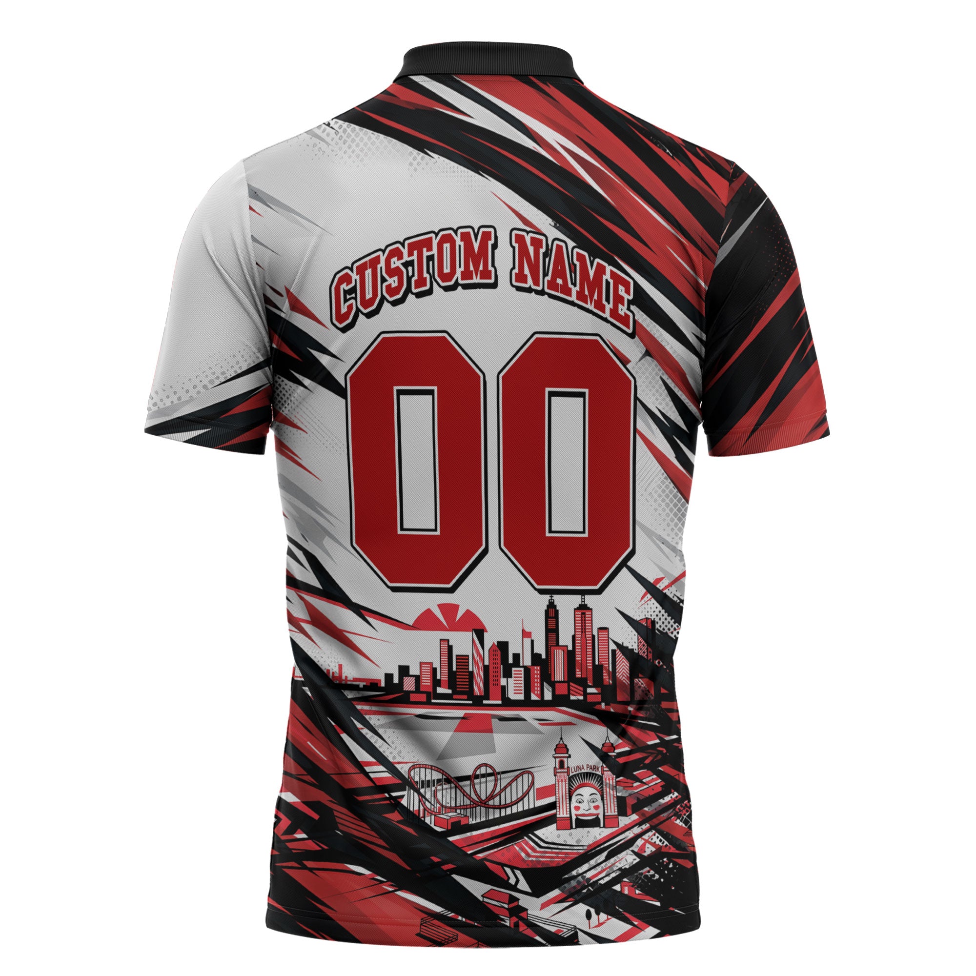 Personalised St Kilda Saints Fan Pride Zipper Polo Shirt Crusader Mascot Graphic Art With Melbourne City Skyline