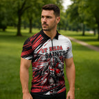 Personalised St Kilda Saints Fan Pride Zipper Polo Shirt Crusader Mascot Graphic Art With Melbourne City Skyline