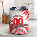 Personalised Sydney Swans Fan Pride Laundry Basket Fierce Swan Mascot Graphic Art With Sydney City Skyline