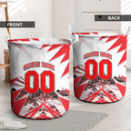 Personalised Sydney Swans Fan Pride Laundry Basket Fierce Swan Mascot Graphic Art With Sydney City Skyline
