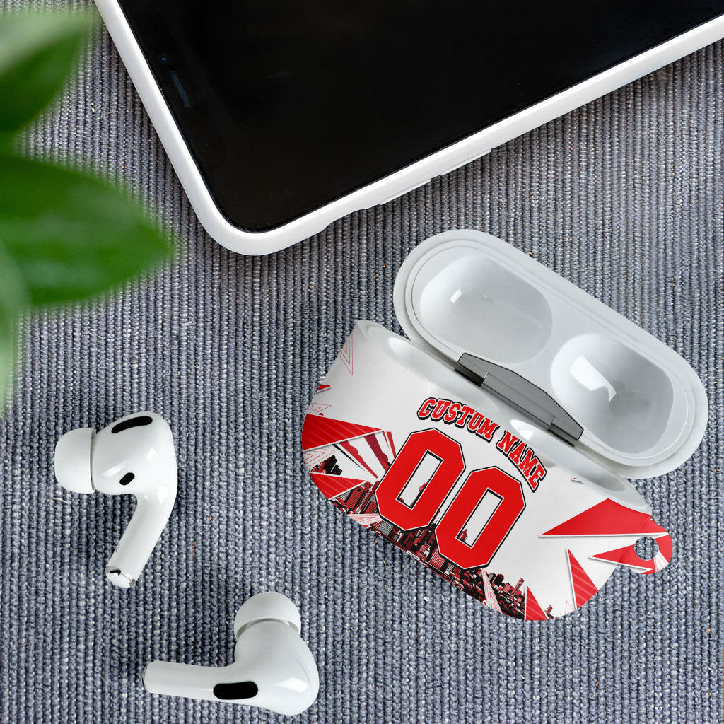 Personalised Sydney Swans Fan Pride AirPods Case Fierce Swan Mascot Graphic Art With Sydney City Skyline