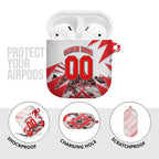 Personalised Sydney Swans Fan Pride AirPods Case Fierce Swan Mascot Graphic Art With Sydney City Skyline