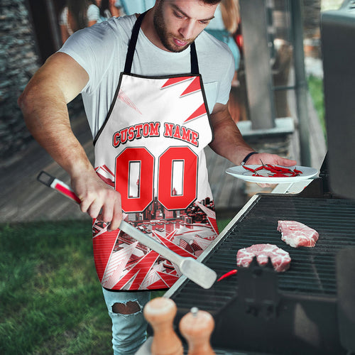 Personalised Sydney Swans Fan Pride Apron Fierce Swan Mascot Graphic Art With Sydney City Skyline