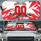 Personalised Sydney Swans Fan Pride Auto Sun Shade Fierce Swan Mascot Graphic Art With Sydney City Skyline
