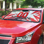 Personalised Sydney Swans Fan Pride Auto Sun Shade Fierce Swan Mascot Graphic Art With Sydney City Skyline