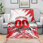 Personalised Sydney Swans Fan Pride Blanket Fierce Swan Mascot Graphic Art With Sydney City Skyline