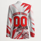 Personalised Sydney Swans Fan Pride Blazer Fierce Swan Mascot Graphic Art With Sydney City Skyline
