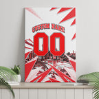 Personalised Sydney Swans Fan Pride Canvas Wall Art Fierce Swan Mascot Graphic Art With Sydney City Skyline