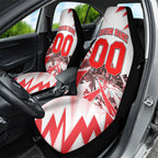 Personalised Sydney Swans Fan Pride Car Seat Cover Fierce Swan Mascot Graphic Art With Sydney City Skyline