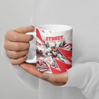 Personalised Sydney Swans Fan Pride Ceramic Mug Fierce Swan Mascot Graphic Art With Sydney City Skyline