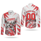 Personalised Sydney Swans Fan Pride Couples Matching Summer Maxi Dress and Long Sleeve Button Shirt Fierce Swan Mascot Graphic Art With Sydney City Skyline