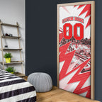 Personalised Sydney Swans Fan Pride Door Cover Fierce Swan Mascot Graphic Art With Sydney City Skyline