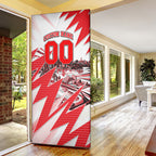 Personalised Sydney Swans Fan Pride Door Cover Fierce Swan Mascot Graphic Art With Sydney City Skyline