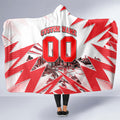 Personalised Sydney Swans Fan Pride Hooded Blanket Fierce Swan Mascot Graphic Art With Sydney City Skyline