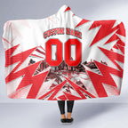 Personalised Sydney Swans Fan Pride Hooded Blanket Fierce Swan Mascot Graphic Art With Sydney City Skyline