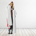 Personalised Sydney Swans Fan Pride Hooded Blanket Fierce Swan Mascot Graphic Art With Sydney City Skyline