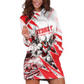 Personalised Sydney Swans Fan Pride Hoodie Dress Fierce Swan Mascot Graphic Art With Sydney City Skyline