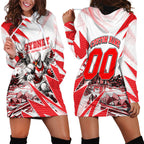 Personalised Sydney Swans Fan Pride Hoodie Dress Fierce Swan Mascot Graphic Art With Sydney City Skyline