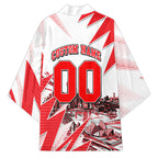 Personalised Sydney Swans Fan Pride Kimono Fierce Swan Mascot Graphic Art With Sydney City Skyline