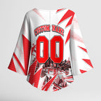 Personalised Sydney Swans Fan Pride Kimono Sleeve Blouse Fierce Swan Mascot Graphic Art With Sydney City Skyline